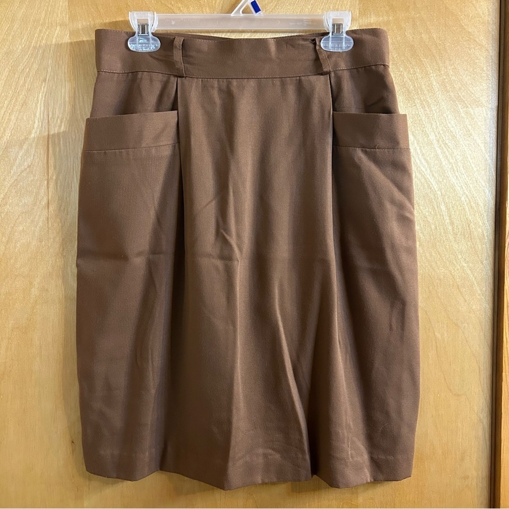 Vintage Barrie Stephens Brown Pencil Skirt with pockets- Size 14